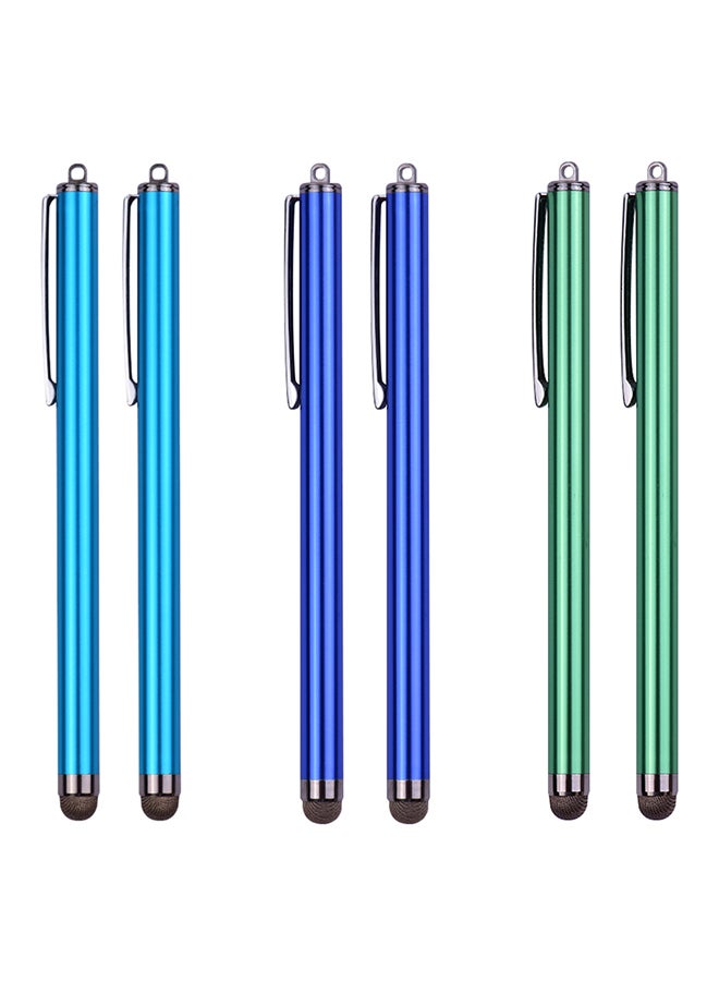 6-Piece Universal Stylus Pens For Touchscreens Cellphone Tablet Multicolour - Image 1